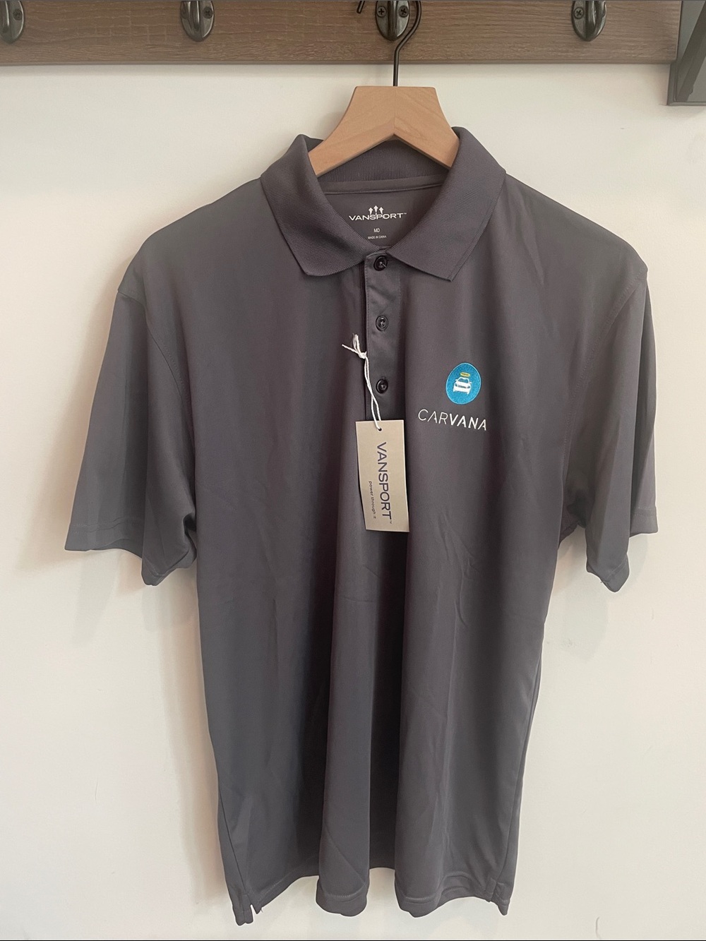 Men’s Carvana Charcoal Gray Performance short sleeve Polo